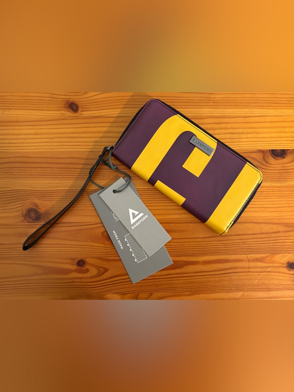 Rareform Yellow & Purple Graphic Madison Wristlet